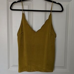 Silk Scalloped Neckline Tank